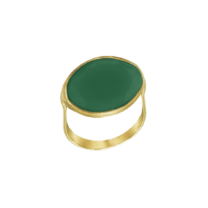 Prsten se zeleným kamenem pd oval ring | green