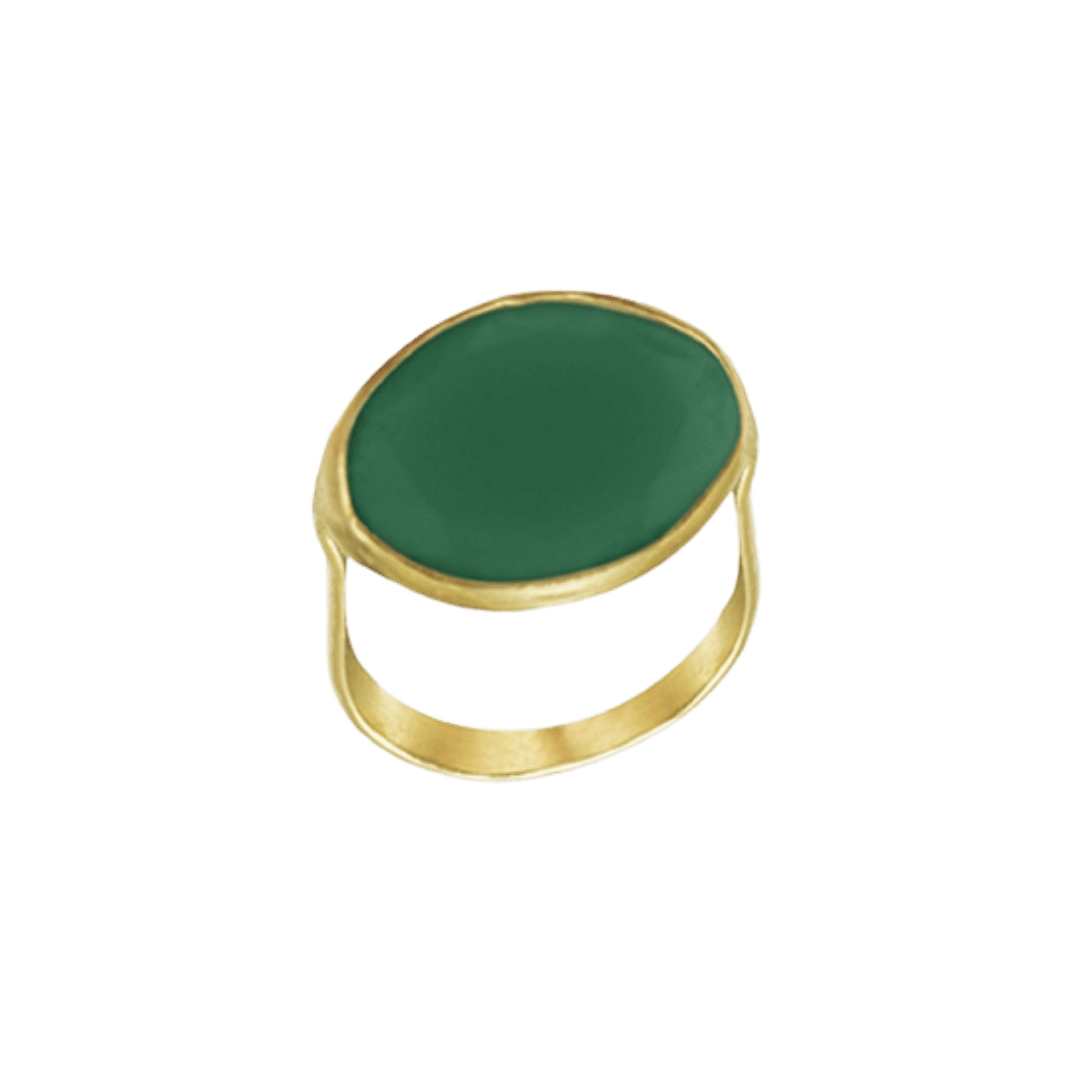 Prsten se zeleným kamenem pd oval ring | green